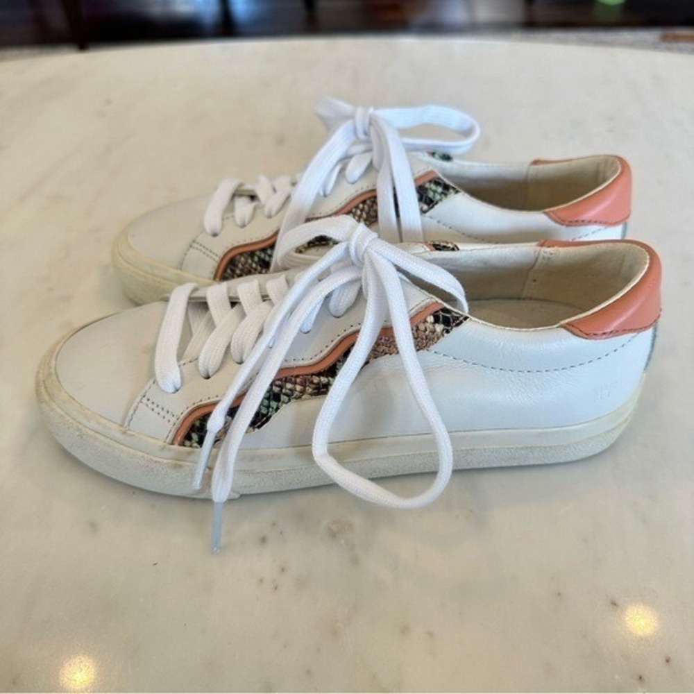 Madewell Sidewalk Low-Top Sneakers in Snake Embossed Leather: Wave Edition Size‎ - Picture 4 of 10